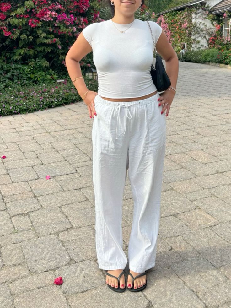 white Linen Pants Women