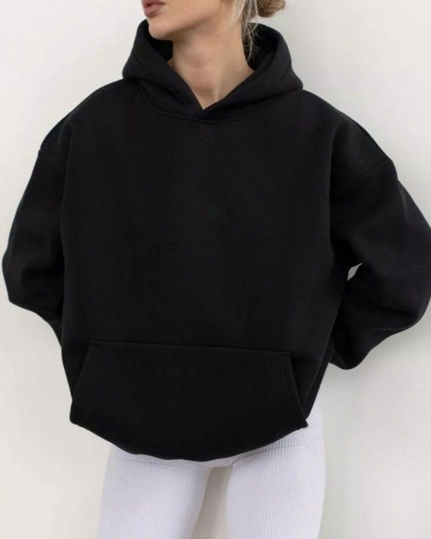 Basic Oversized Hoodie – Black & Light Gray | ZCLOTHING