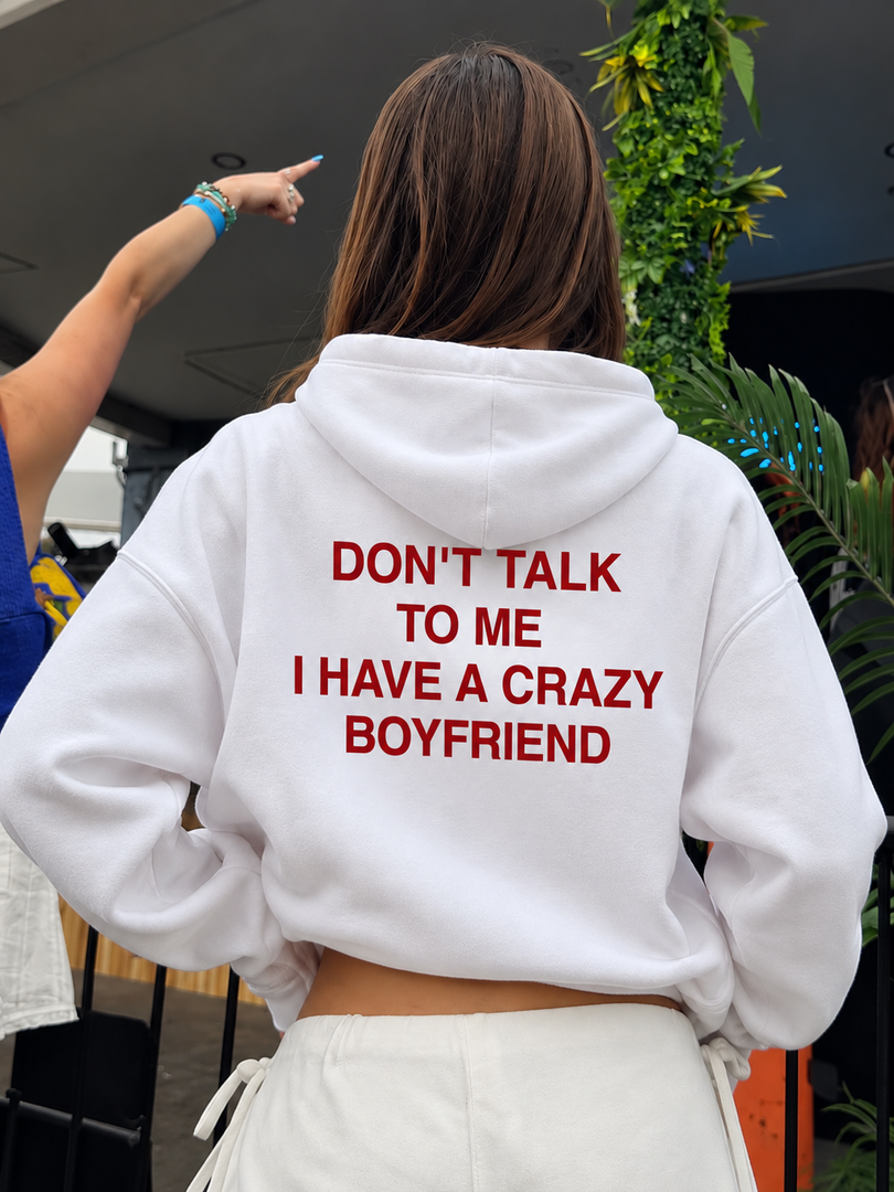 Don’t Talk To Me Oversized Hoodie – White | ZCLOTHING