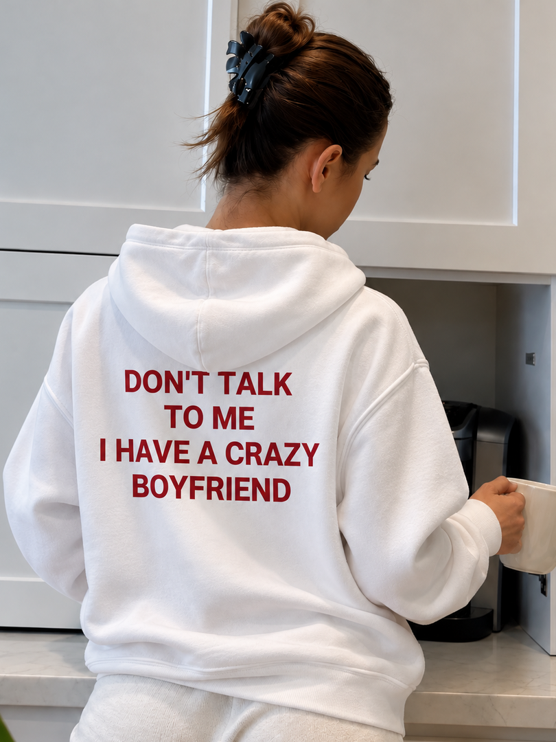 Don’t Talk To Me Oversized Hoodie – White | ZCLOTHING