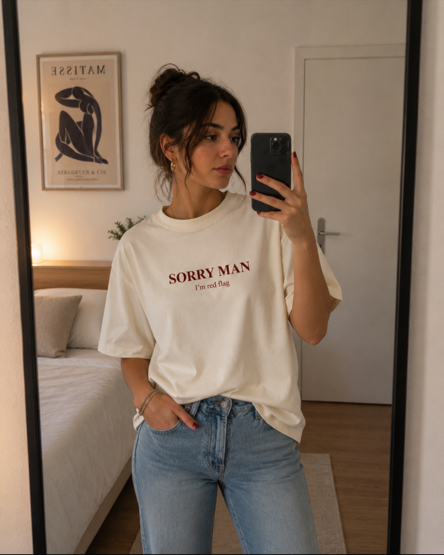 Sorry Man Tshirt women oversize