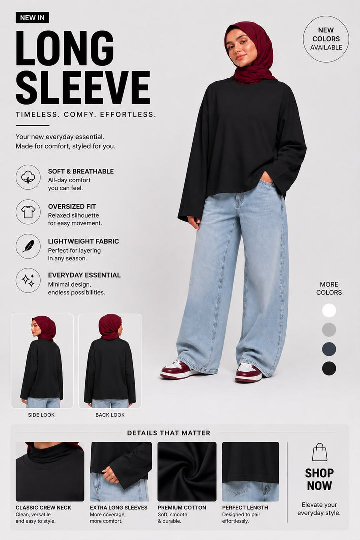 Basic Long Sleeves Tshirt Cotton