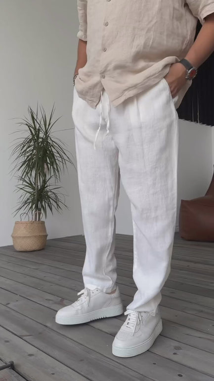  white Linen Pants 